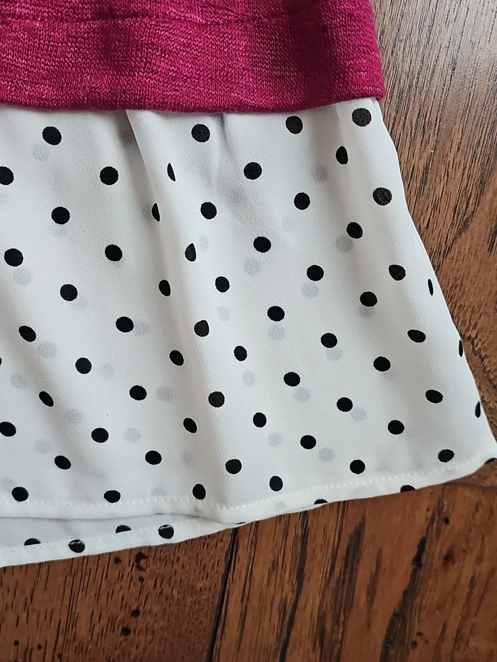 Van Heusen Raspberry Layered Ruffle Hem Top - Picture 3 of 5